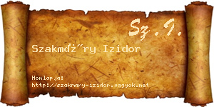 Szakmáry Izidor névjegykártya